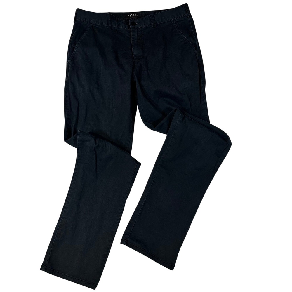 PacSun Slim Fit Chino Pants Mens 32x32 Black Cotton Blend Trousers Casual